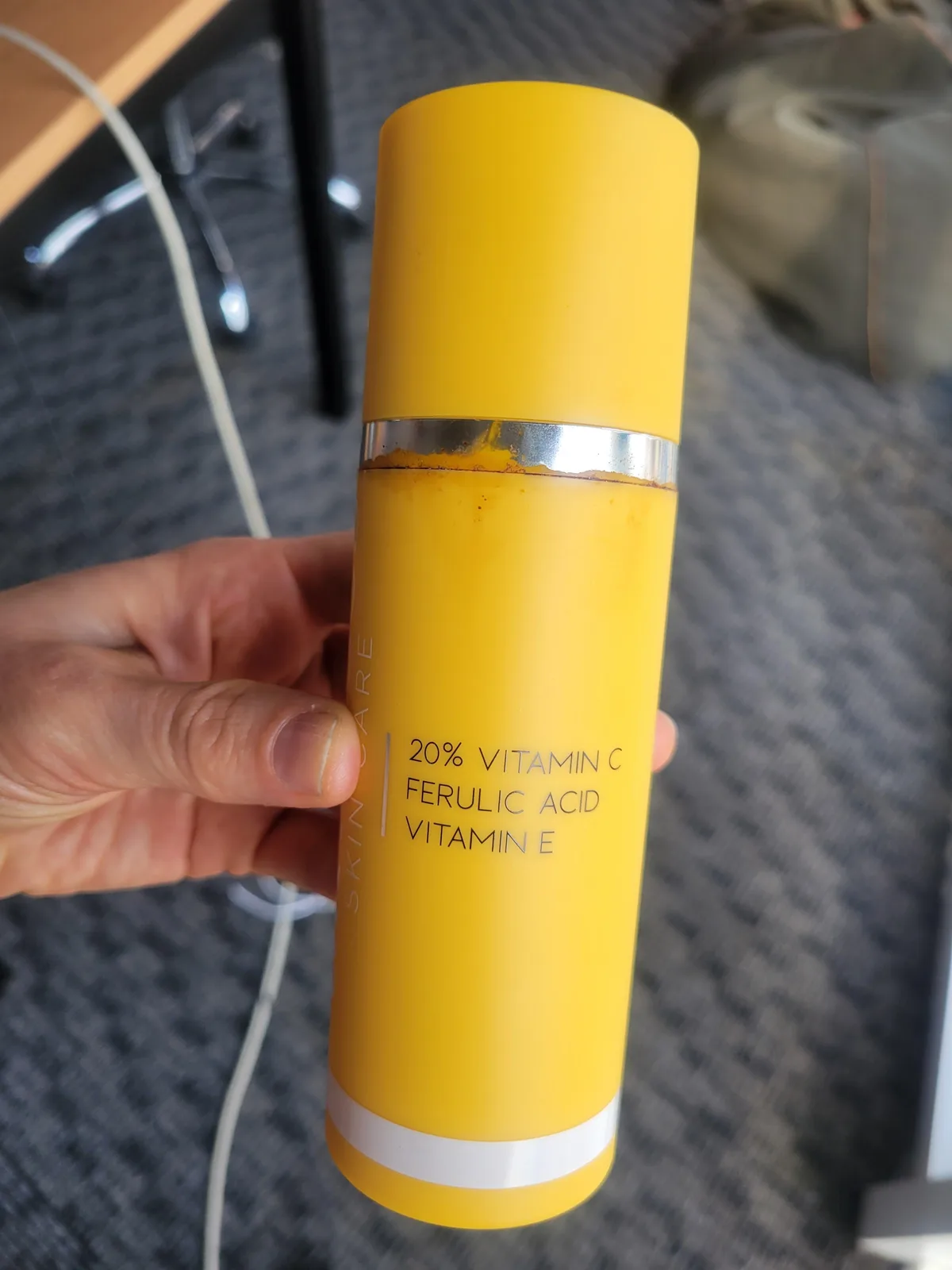 damaged skincare bottle