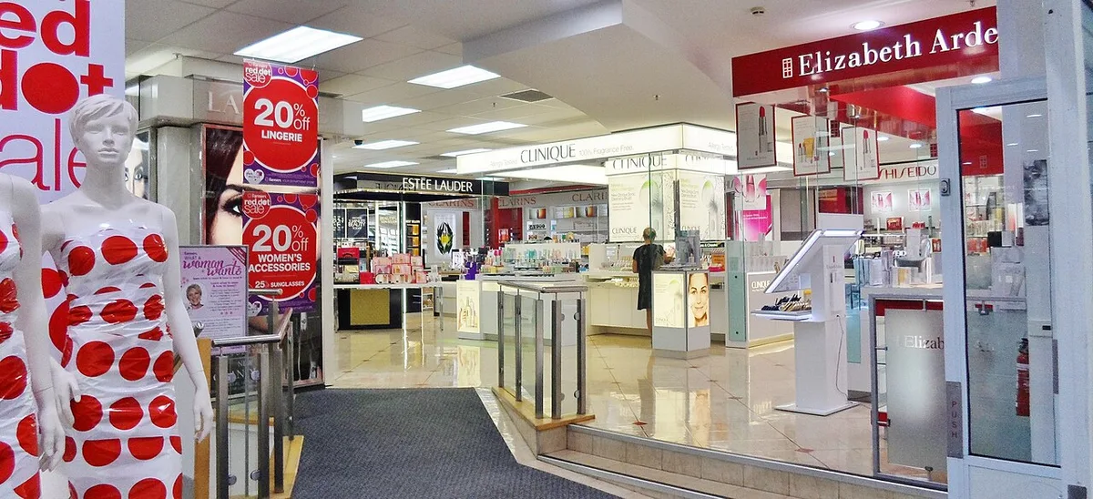 department store beauty counter