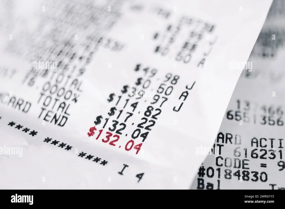 retail store receipt