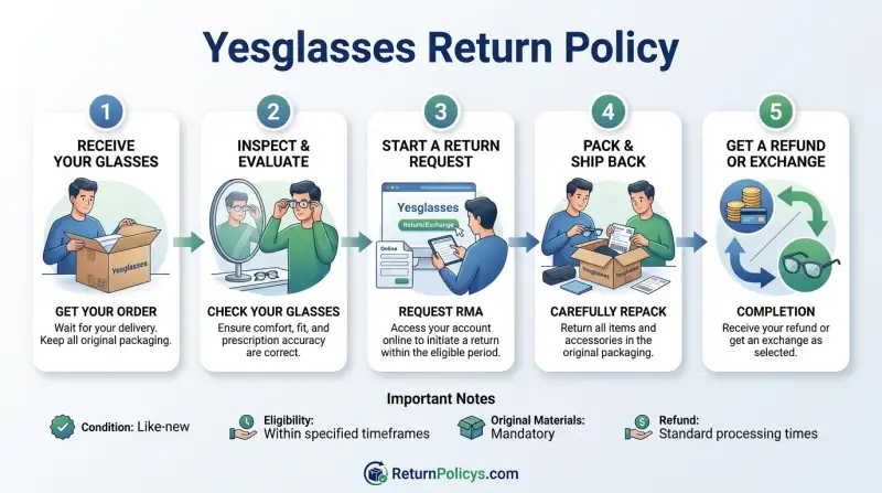 Yesglasses Return Policy