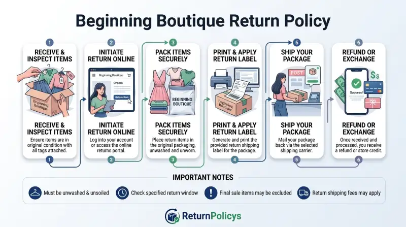 Beginning Boutique Return Policy